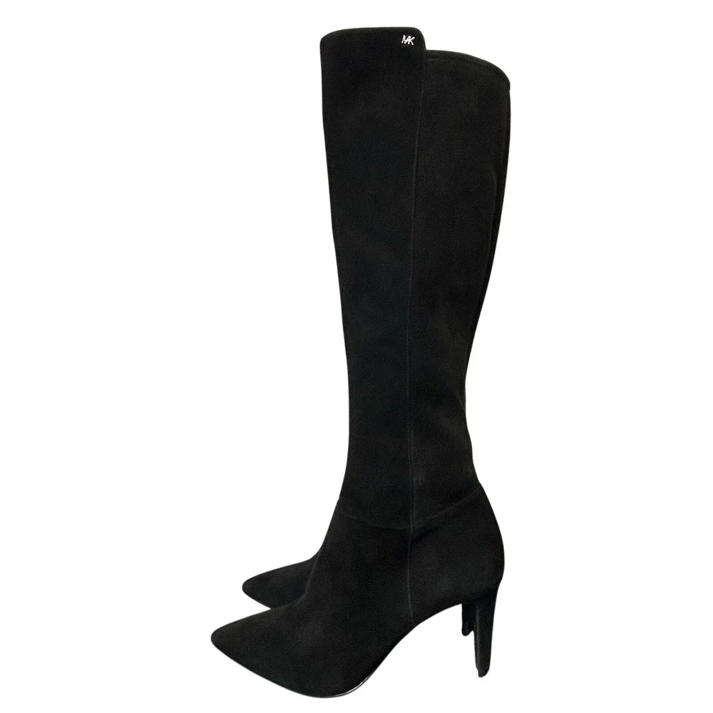 Michael Kors Dorothy Flex Black Suede Knee-High Boots - Size‎ 8.5M - Stiletto